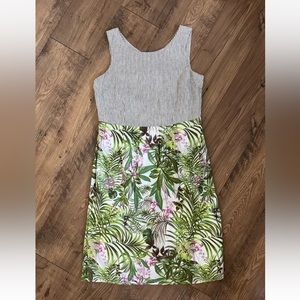 J Jill Dress Womens dress Small Floral Linen Cotton Sleeveless Tropics Pockets